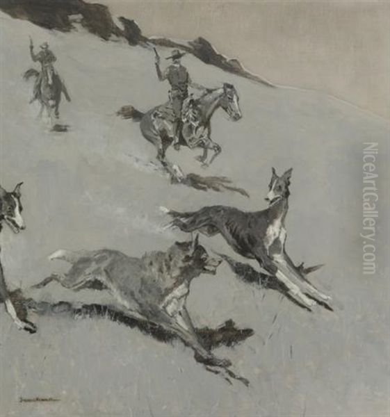 With The Wolfhounds (coursing With The Greyhounds) - view 1