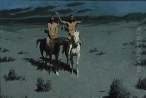 Pretty Mother Of The Night-white Otter Is No Longer A Boy by Frederic Remington