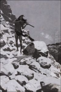 He Made His Magazine Gun Blaze by Frederic Remington
