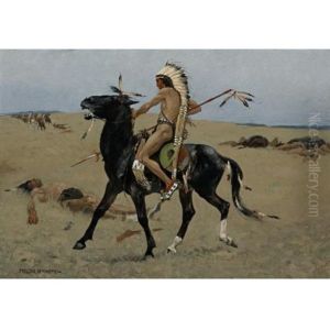 An Old Time Northern Plains Indian - The Coup by Frederic Remington
