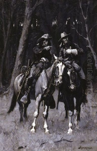 Cheyenne Scouts Patrolling The Big Timber Of The North Canadian, Oklahoma - view 1