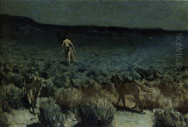 The Wolves Sniffed Along On The Trail, But Came No Nearer - view 1