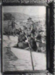 Crossing A River by Frederic Remington