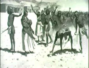 They Gathered Stones As They Went by Frederic Remington