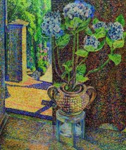 Ortensie Olio Cm.63x52 F.to B. A S by Alberto Bonomi