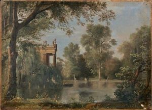 Le Temple D'esculape Dans Les Jardins Borghese A Rome by Jean Charles Joseph Remond