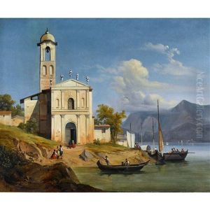 Sur Le Lac De Como by Jean Charles Joseph Remond