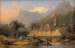 Vue D'un Village En Suisse by Jean Charles Joseph Remond