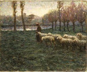 Ritorno Dal Pascolo Al Crepuscolo by Alberto Bonomi