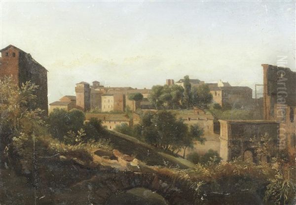 View Of The Colosseum And The Arch Of Constantine From The Palatine Unframed - view 1