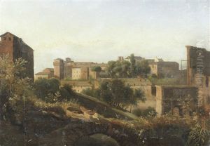 View Of The Colosseum And The Arch Of Constantine From The Palatine Unframed by Jean Charles Joseph Remond