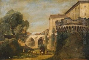 Vue Des Fosses De Jesi Dans Les Marches, Italie by Jean Charles Joseph Remond