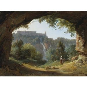 View Of Tivoli From A Grotto by Jean Charles Joseph Remond
