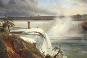 Vue De La Grande Chute Du Fer A Cheval Prise De L'ile De La Chevre by Jean Charles Joseph Remond