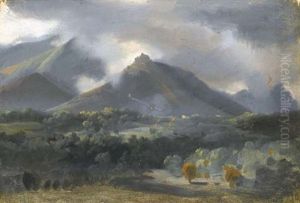 Un Paysage Montagneux Sous Un Ciel Orageux