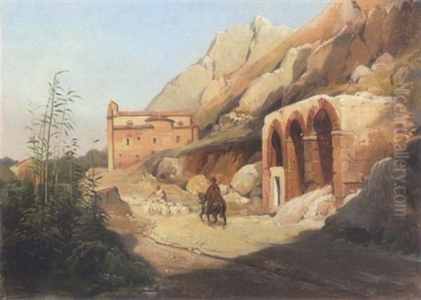 Kirche Und Ruinen In Sudlicher Felsenlandschaft - view 1
