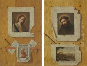 Trompe L'oeil Still Lifes (pair) by Andrea Domenico Remps