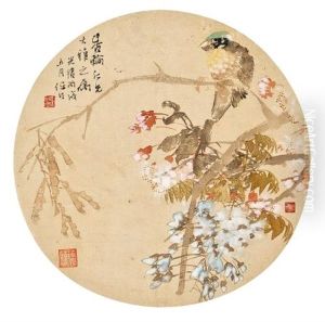 Bird And Wisteria by Ren Bonian