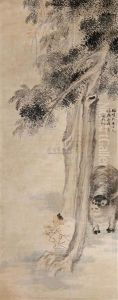 Figure And Cow by Ren Bonian