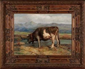Mucca Al Pascolo by Carlo Bononi