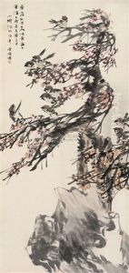 Bird And Plum by Ren Bonian