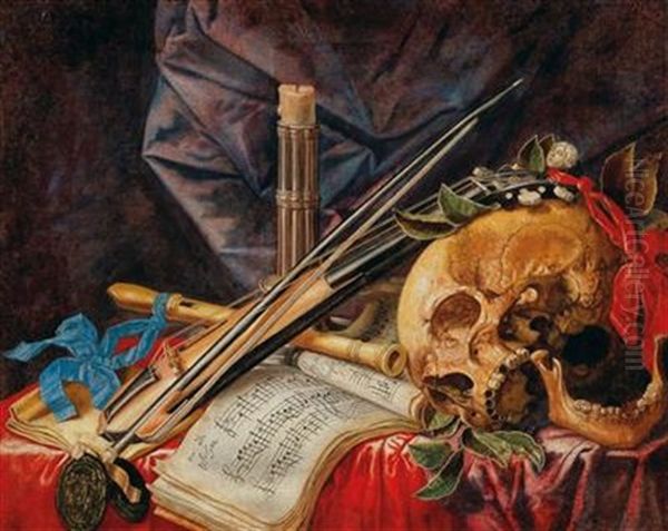 A Vanitas Still Life With A Viol - view 1