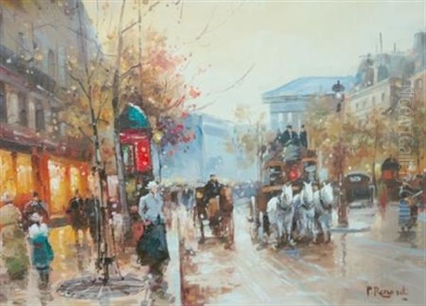 Bustling Parisian Street Scene - view 1