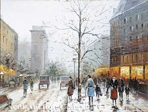 Winter Street Scene by Pierre Renard