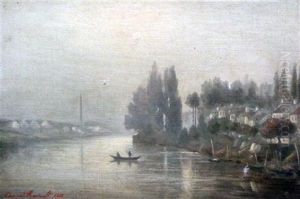 River Landscape by Charles Edmond Renault