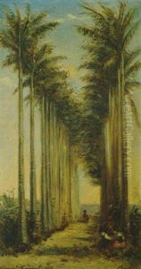 Allee De Palmiers Animee De Personnages by Charles Edmond Renault