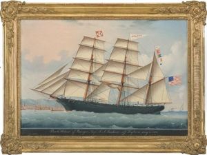 Bark Helena Of Bangor, Captn. J.a. Jackson: Off Leghorn, Augst. 14th, 1868 by Luigi P. Renault