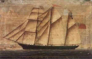 The Barquentine Schooner "st. Devenick" Of Aberdeen James Jeffrey Commander, Entering Leghorn by Luigi P. Renault