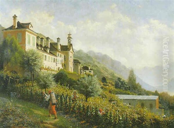 Landschaft (tirol ?) Mit Weinberg - view 1