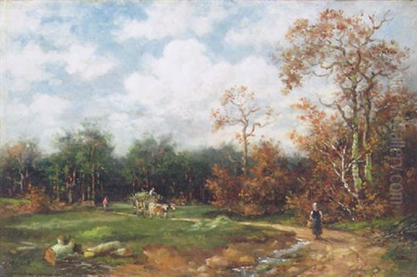 Waldlandschaft Mit Fuhrwerk - view 1