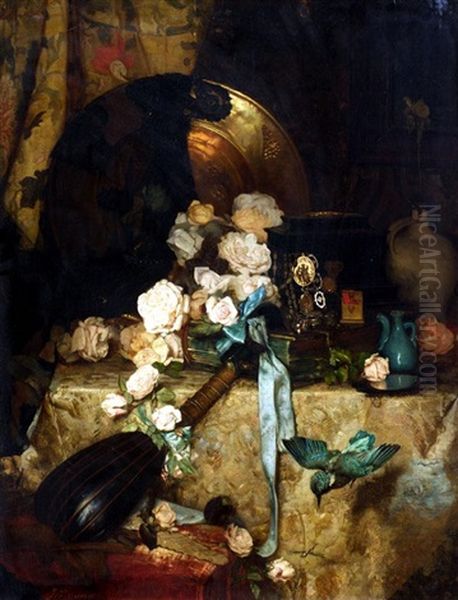 Still Life Of Roses And Mandolin - view 1