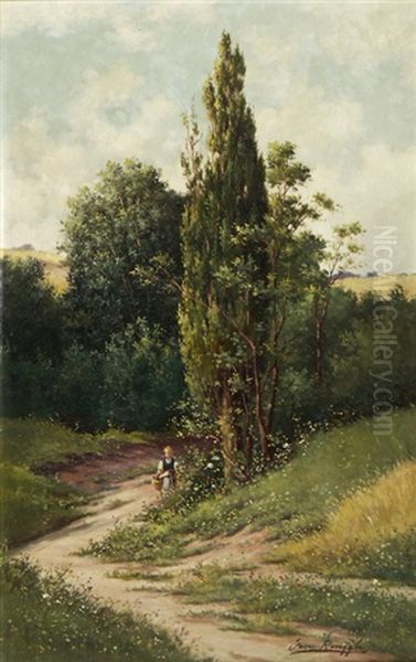 Madchen Auf Dem Weg Am Waldrand - view 1