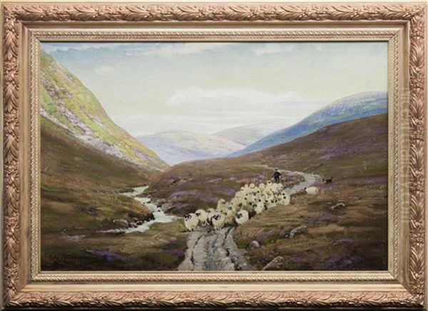 Shepherd With Sheep - view 1