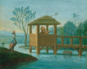 Chinoiseries, Trois Enfants Jouant Avec Des Clochettes (+ Petit Pecheur; Pair)