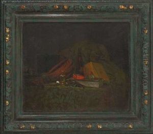 Stillleben Mit Buchern by Antoine-Emile Renouard