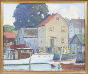 Boats At The Dock by George A. Renouard