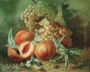 Stillleben Mit Pfirsichen Und Weintrauben. by Jean-Louis Bonthoux