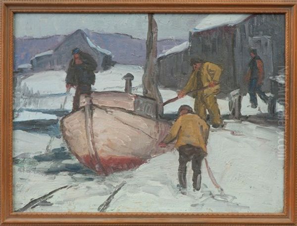 Winter Scene At Docks - view 1