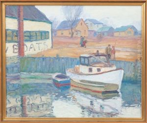 Boats At The Dock by George A. Renouard