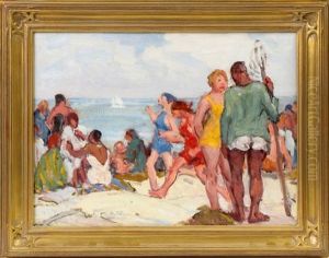 Figures On Beach by George A. Renouard