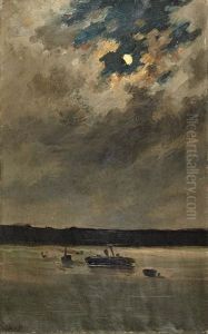 Marine Au Clair De Lune by Emile Renouf
