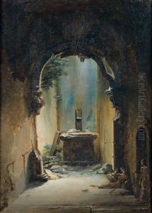 Le Repos Des Gardes Dans Des Ruines Romanes : Le Chateau D'adolphe