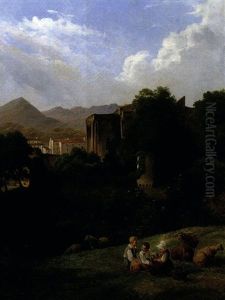 Jeunes Berbers Dans Un Paysage De Ruines Medievales