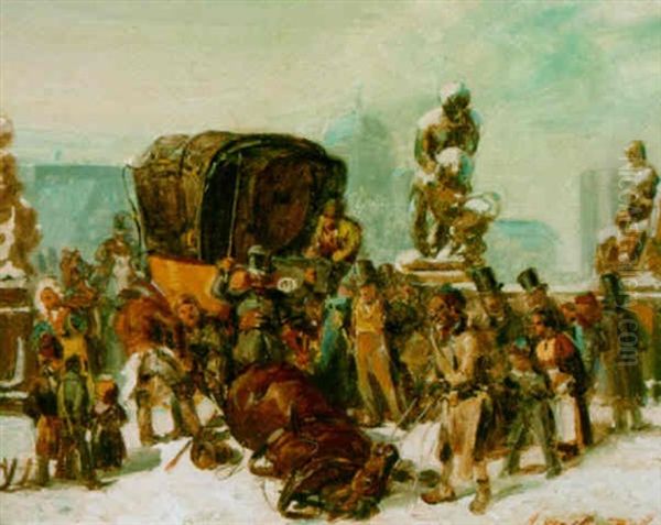 Street Scene On The Herculesbrucke, Berlin - view 1