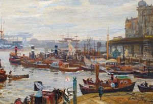Blick Uber Den Hamburger Hafen