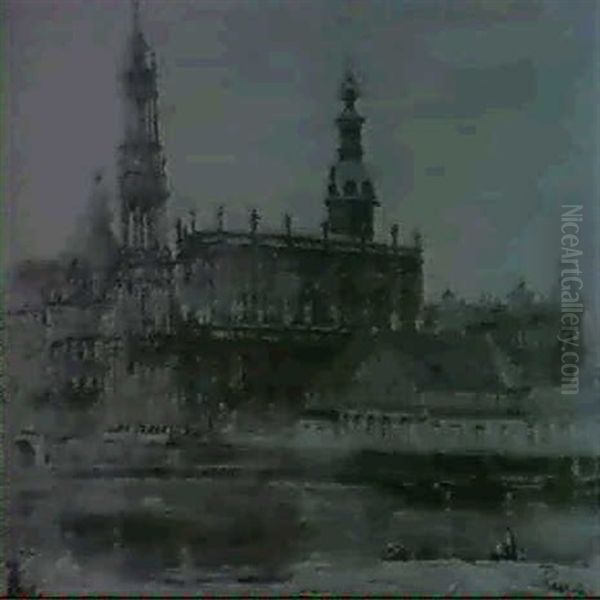 Blick Uber Die Elbe Auf Das Schloss, Die Hofkirche, Standehaus Und Frauenkirche In Dresden - view 1